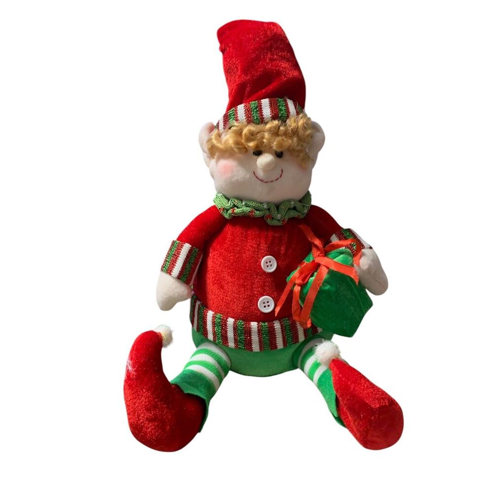 Shelf Sitter Christmas Elves Hobby Lobby Girl Stuffed Pixie Elf Holding Gift